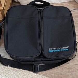 Dermalogica Black Messenger Bag with Blue Logo